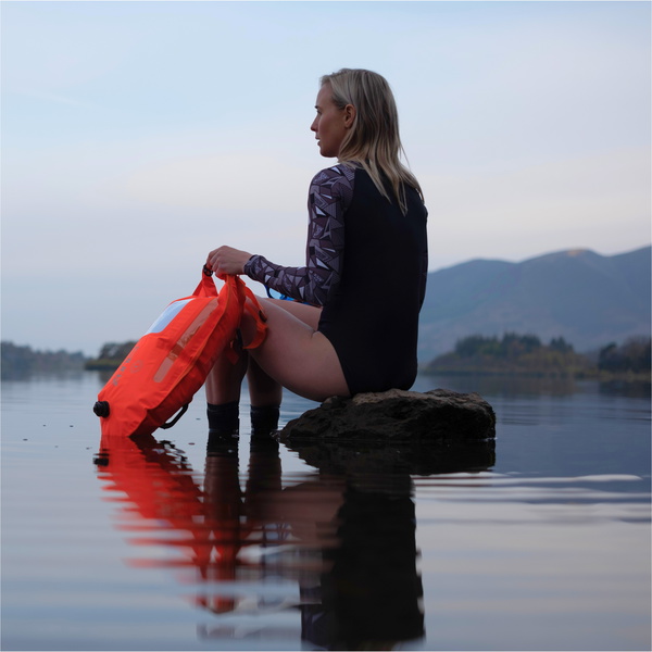 ZONE3 Womens Renew Long Sleeve Openwater Swimsuit SW23WOWSLS122 - Black Grey